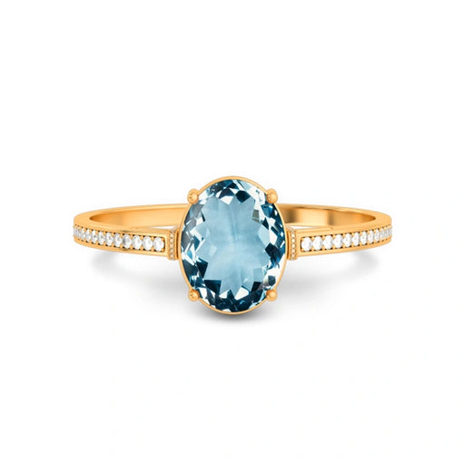 Aquamarine Panchdhatu Ring R41