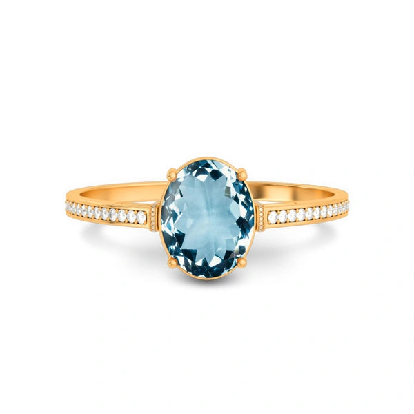Aquamarine Panchdhatu Ring R41