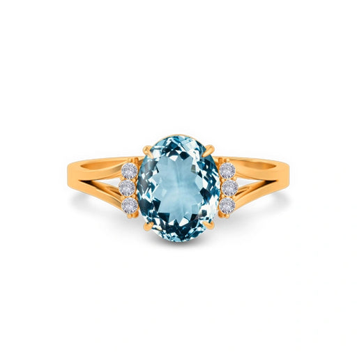 Aquamarine Panchdhatu Ring R43