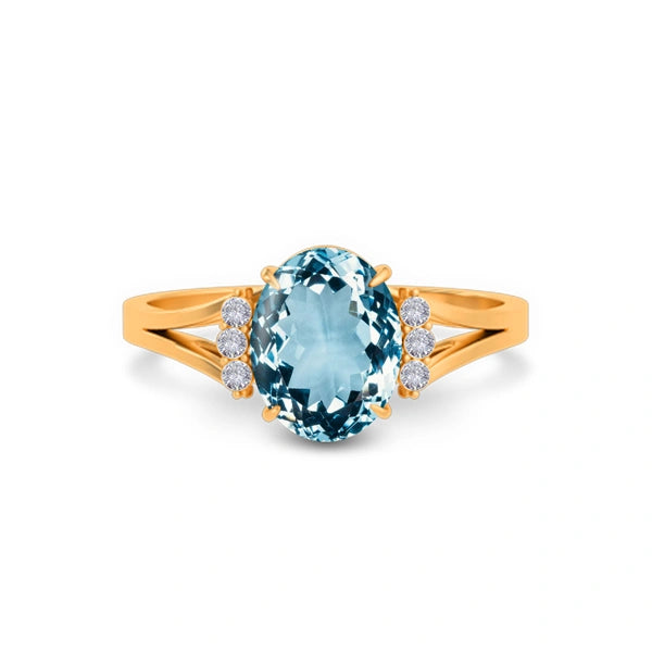 Aquamarine Panchdhatu Ring R43