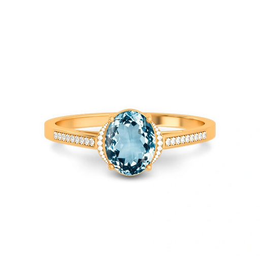Aquamarine Panchdhatu Ring R44