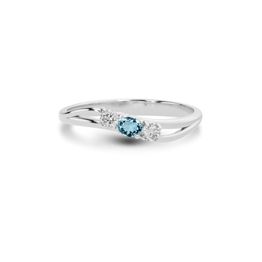 Aquamarine Platinum Ring R1