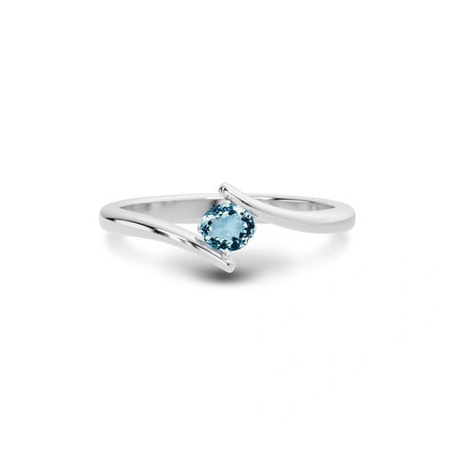 Aquamarine Platinum Ring R2
