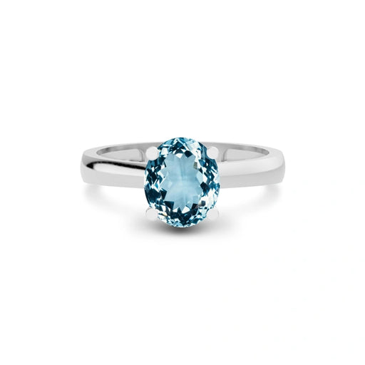 Aquamarine Platinum Ring R7