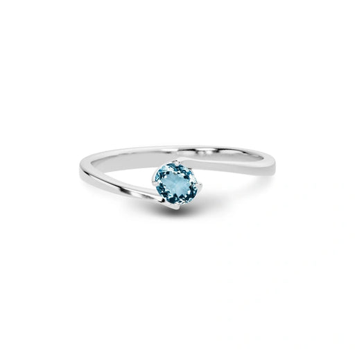 Aquamarine Platinum Ring R8