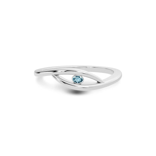 Aquamarine Platinum Ring R9