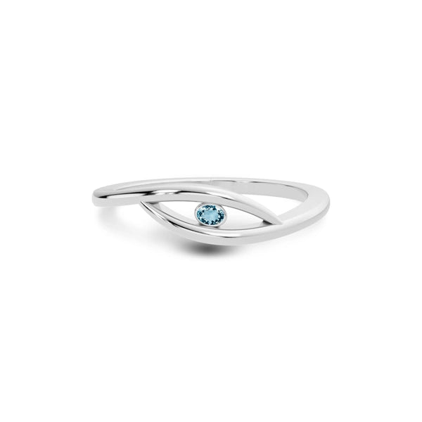 Aquamarine Platinum Ring R9