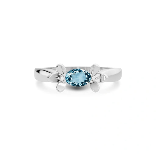 Aquamarine Platinum Ring R12
