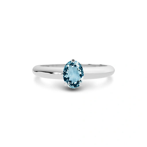 Aquamarine Platinum Ring R13