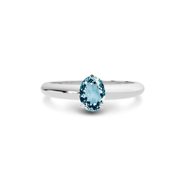Aquamarine Platinum Ring R13