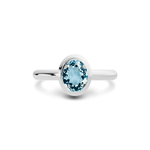 Aquamarine Platinum Ring R14