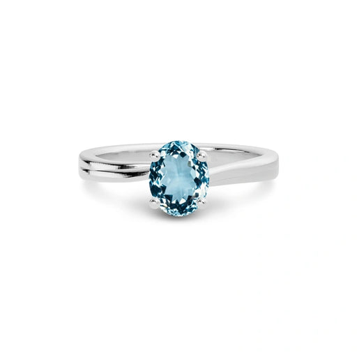 Aquamarine Platinum Ring R16