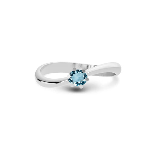 Aquamarine Platinum Ring R17