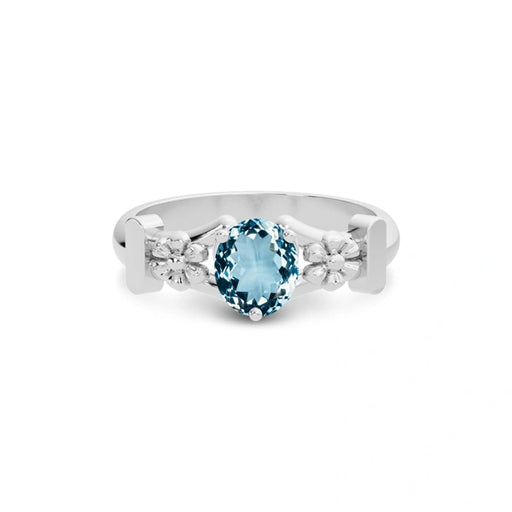 Aquamarine Platinum Ring R18