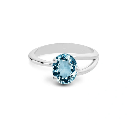 Aquamarine Platinum Ring R19