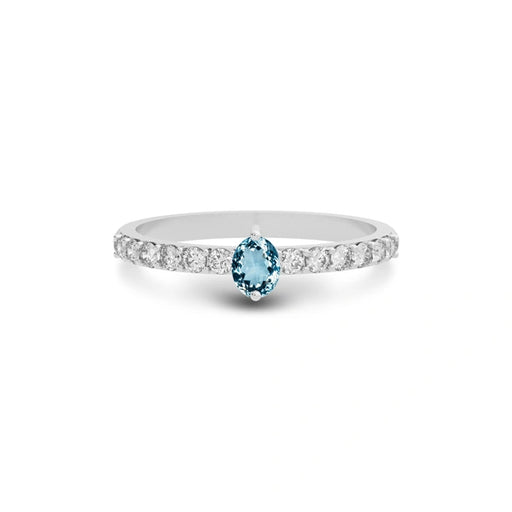 Aquamarine Platinum Ring R20