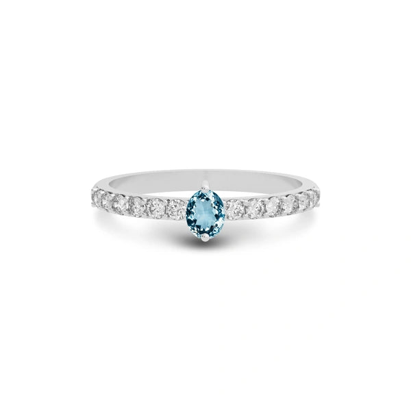 Aquamarine Platinum Ring R20
