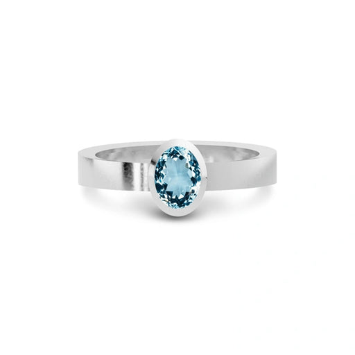 Aquamarine Platinum Ring R23