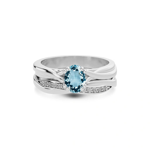 Aquamarine Platinum Ring R27