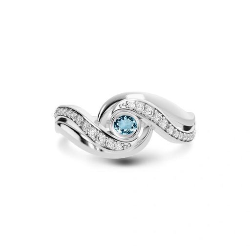 Aquamarine Platinum Ring R32
