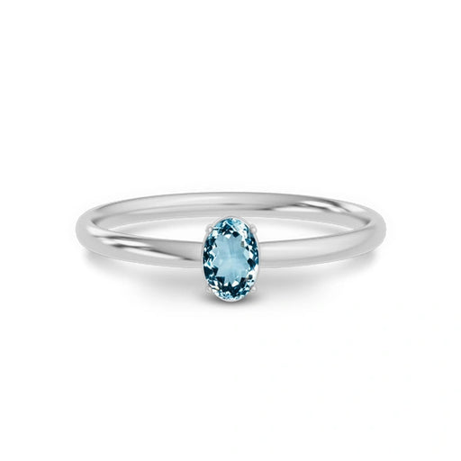 Aquamarine Platinum Ring R39
