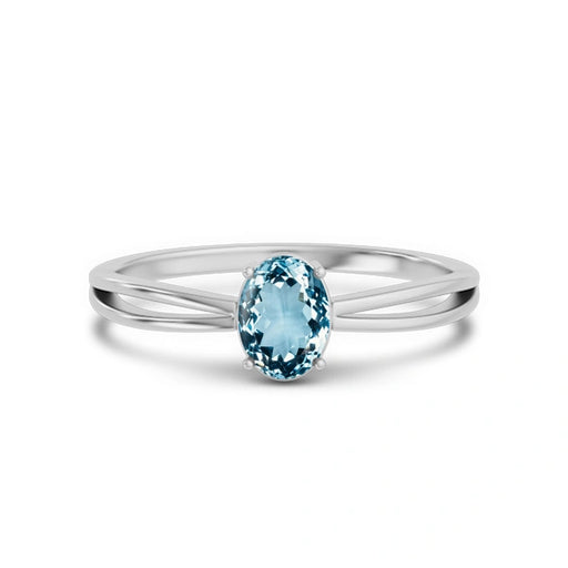 Aquamarine Platinum Ring R43