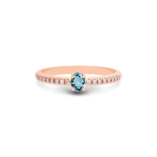 Aquamarine Rose Gold Ring R4