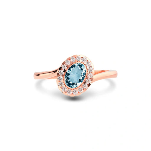 Aquamarine Rose Gold Ring R5