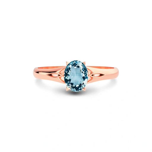 Aquamarine Rose Gold Ring R6