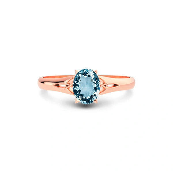 Aquamarine Rose Gold Ring R6
