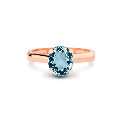 Aquamarine Rose Gold Ring R7