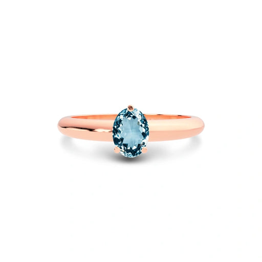 Aquamarine Rose Gold Ring R13