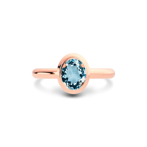 Aquamarine Rose Gold Ring R14