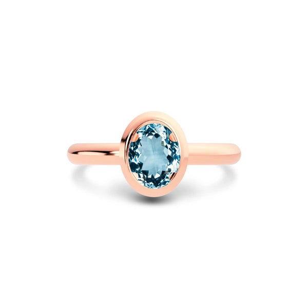 Aquamarine Rose Gold Ring R14
