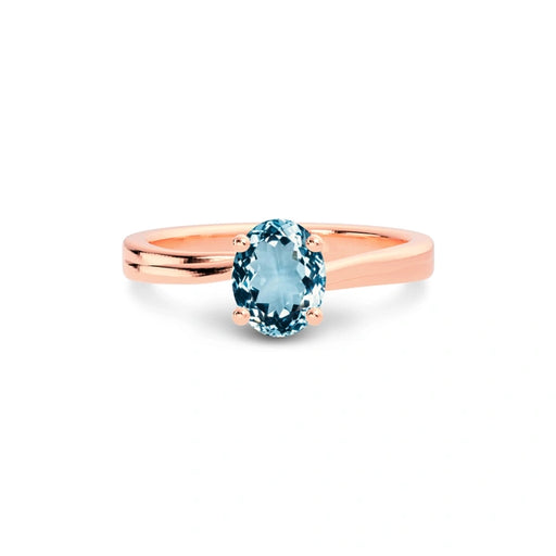 Aquamarine Rose Gold Ring R16