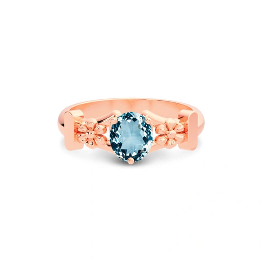 Aquamarine Rose Gold Ring R18