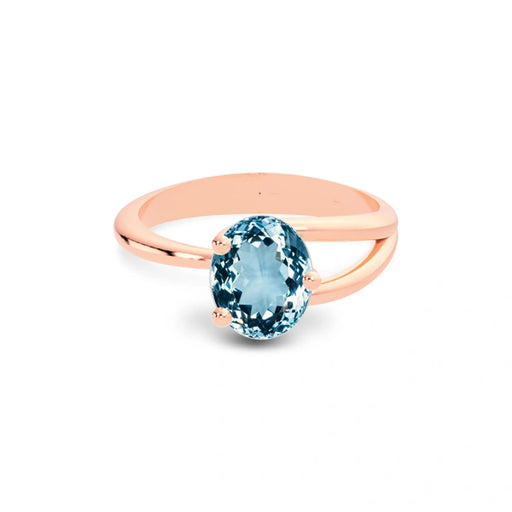 Aquamarine Rose Gold Ring R19