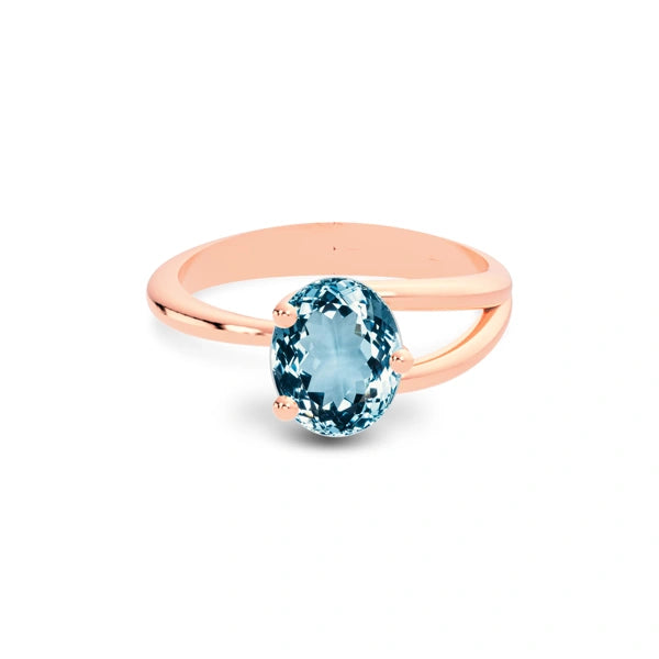Aquamarine Rose Gold Ring R19