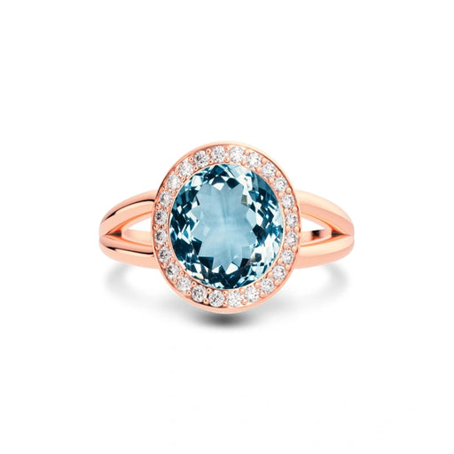 Aquamarine Rose Gold Ring R21