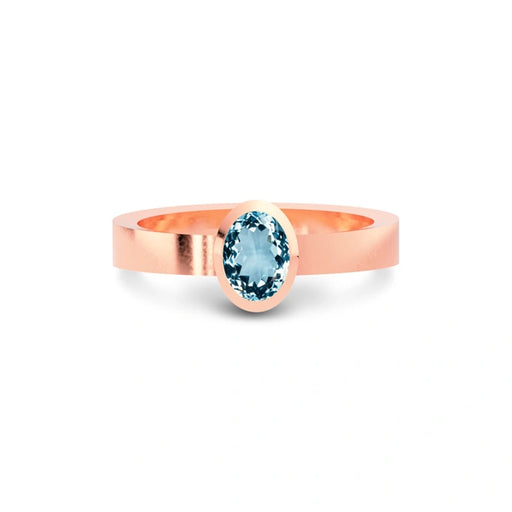 Aquamarine Rose Gold Ring R23