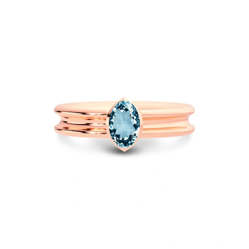 Aquamarine Rose Gold Ring R24