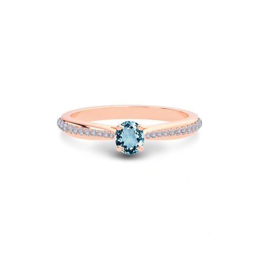 Aquamarine Rose Gold Ring R25