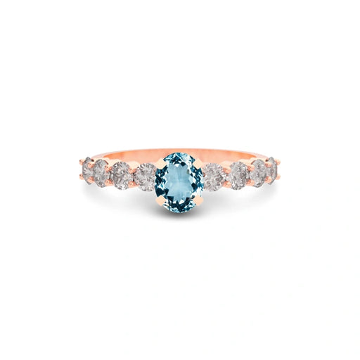 Aquamarine Rose Gold Ring R29