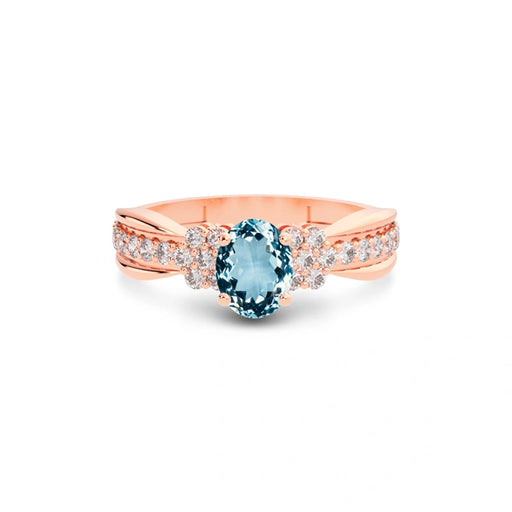 Aquamarine Rose Gold Ring R31