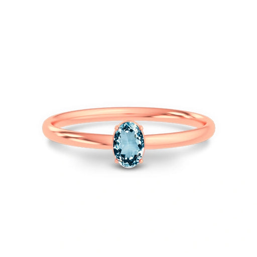 Aquamarine Rose Gold Ring R39