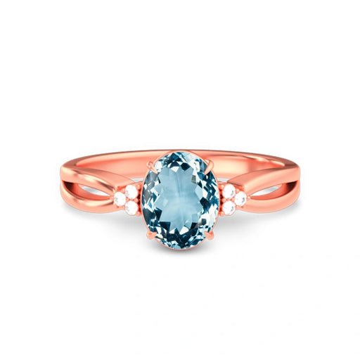 Aquamarine Rose Gold Ring R46