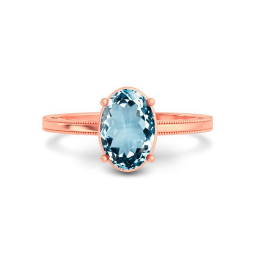 Aquamarine Rose Gold Ring R48