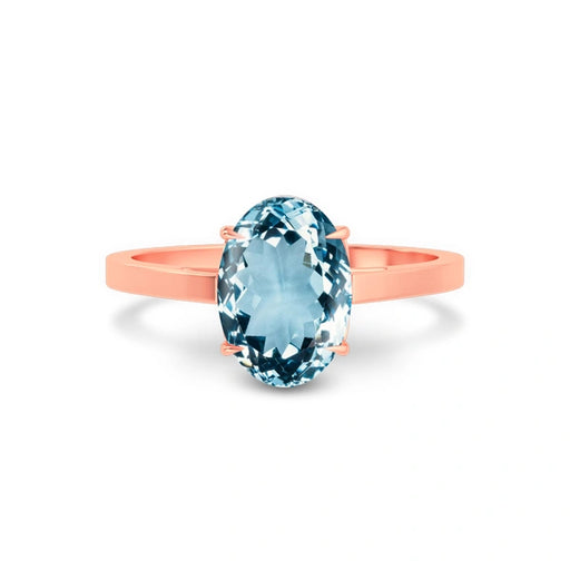 Aquamarine Rose Gold Ring R49