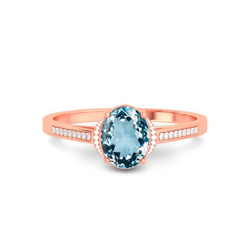 Aquamarine Rose Gold Ring R53