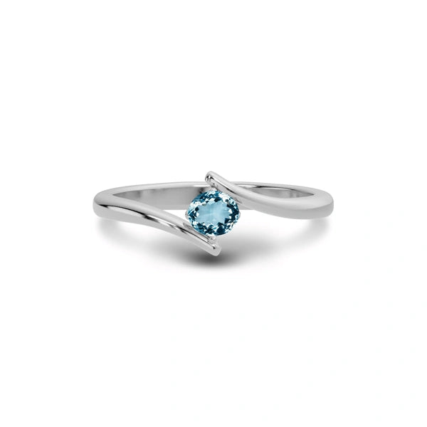 Aquamarine Sterling Silver Ring R2